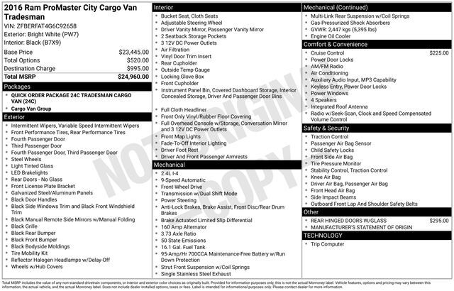 2016 Ram ProMaster City Tradesman Raleigh NC