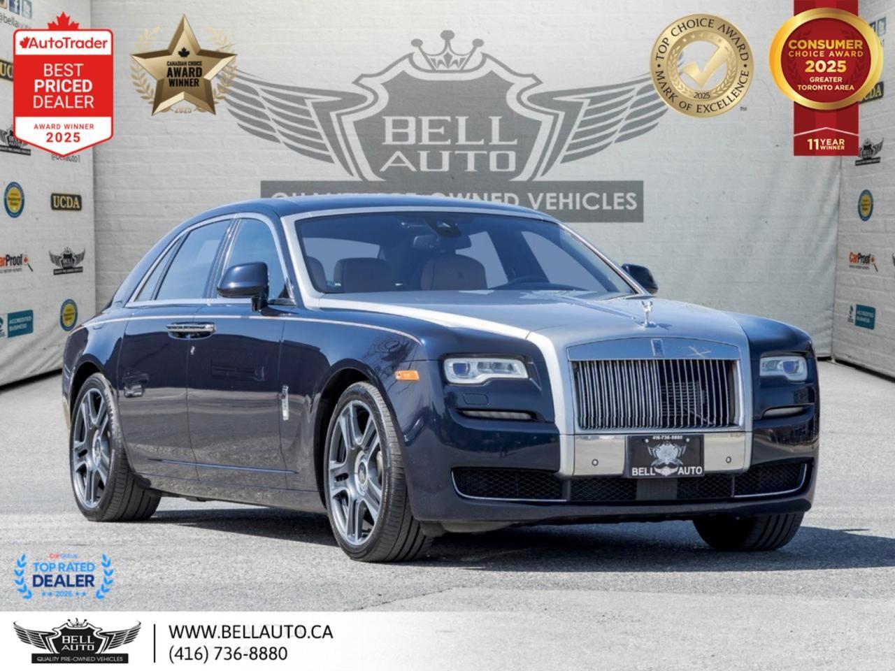 2016 Rolls-Royce Ghost RR4, HUD, SILVER SATIN BONNET, STARLIGHT CEILING, REARSEAT ENTERTAINMENT, WOODTRIM, NOACCIDENT