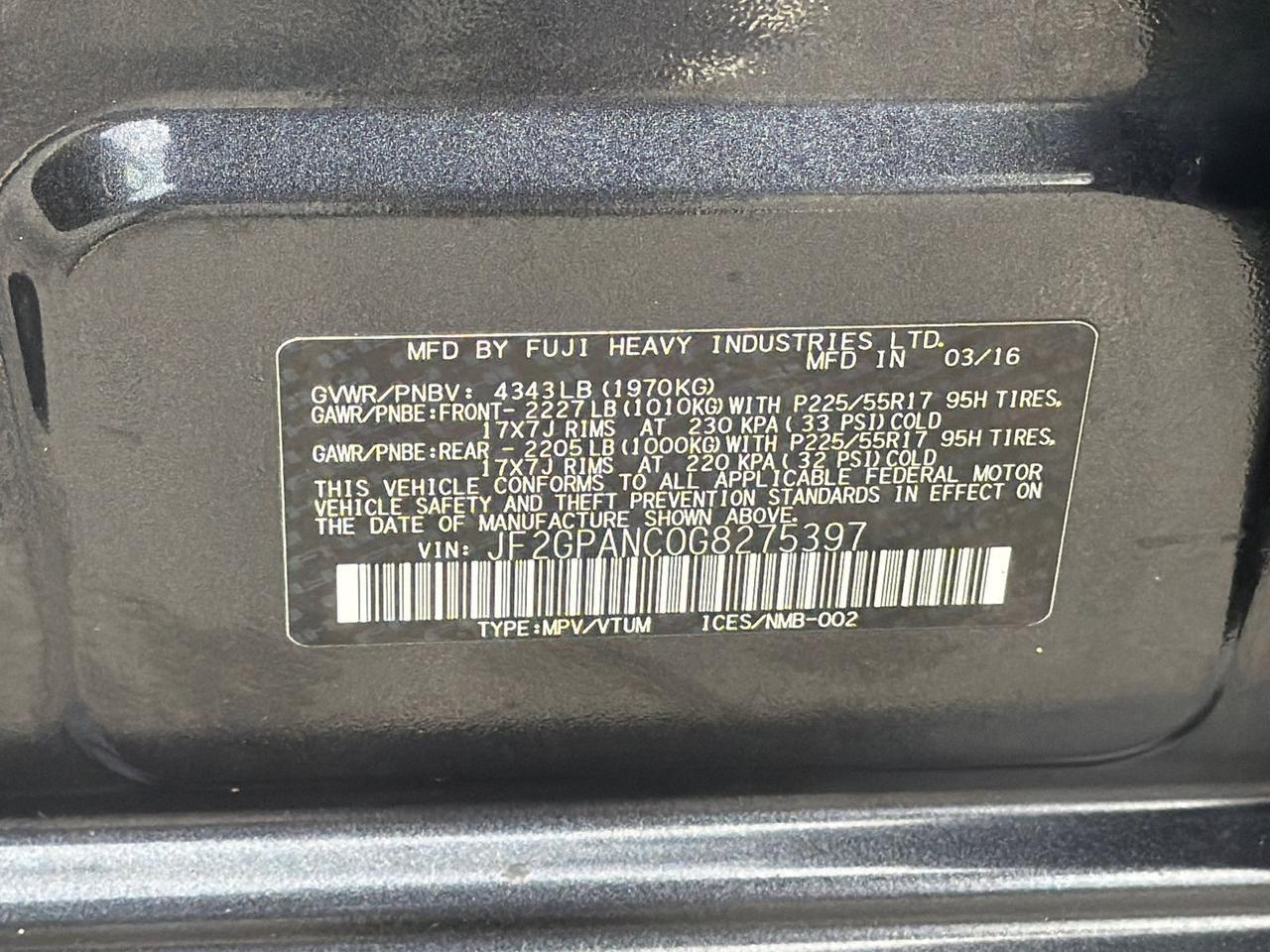 2016 Subaru Crosstrek 2.0i Limited Hagerstown MD