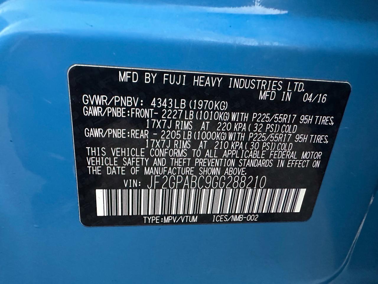 2016 Subaru Crosstrek 2.0i Premium Fredericksburg VA