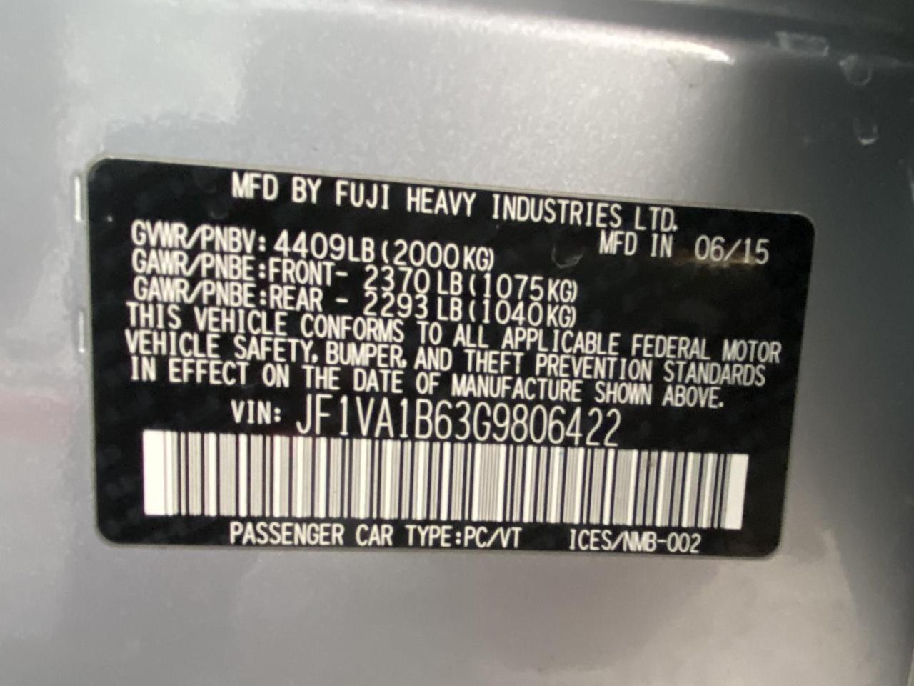 2016 Subaru WRX Richmond Hill NY