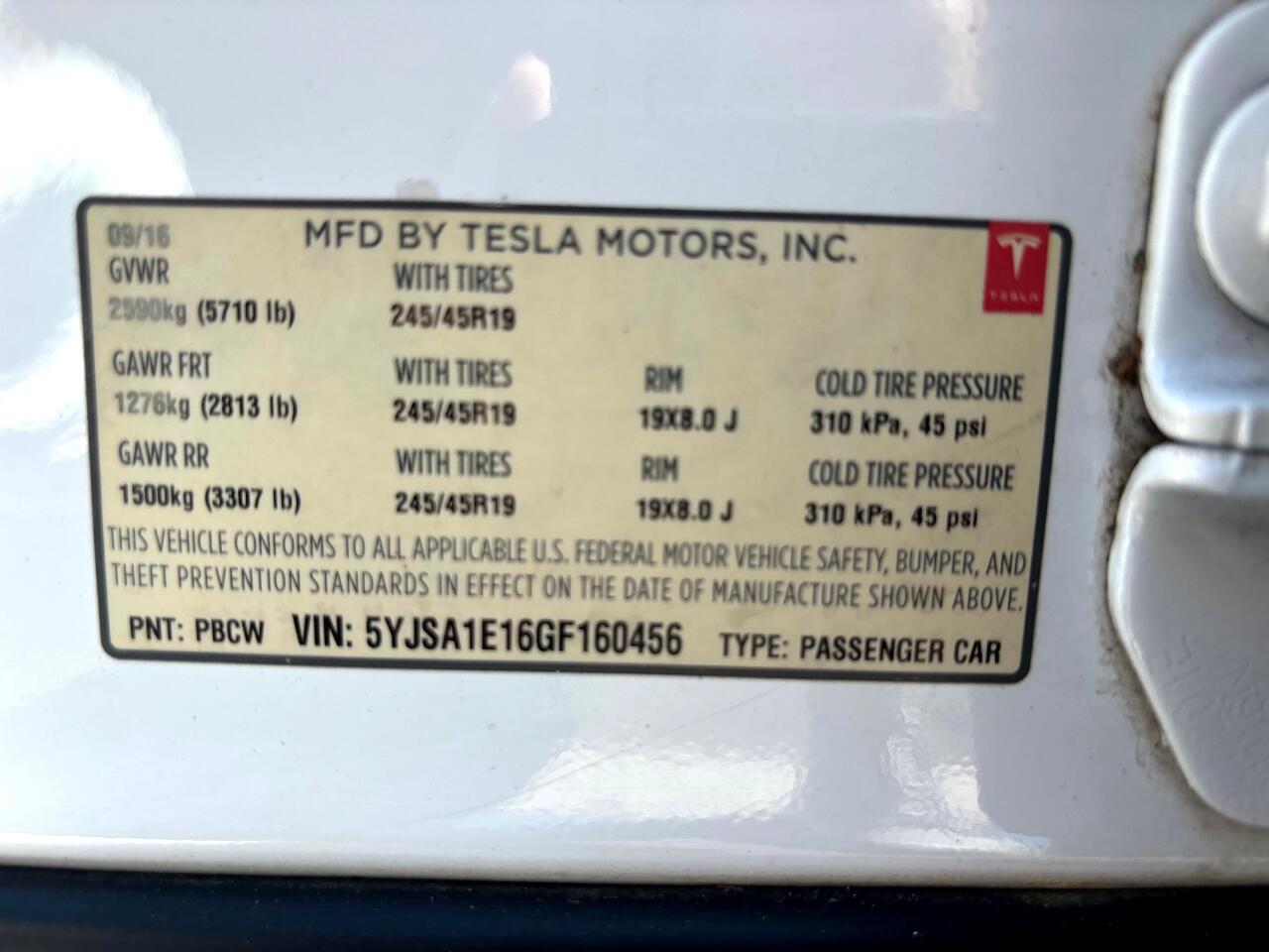 2016 Tesla Model S 75 RWD Jacksonville FL