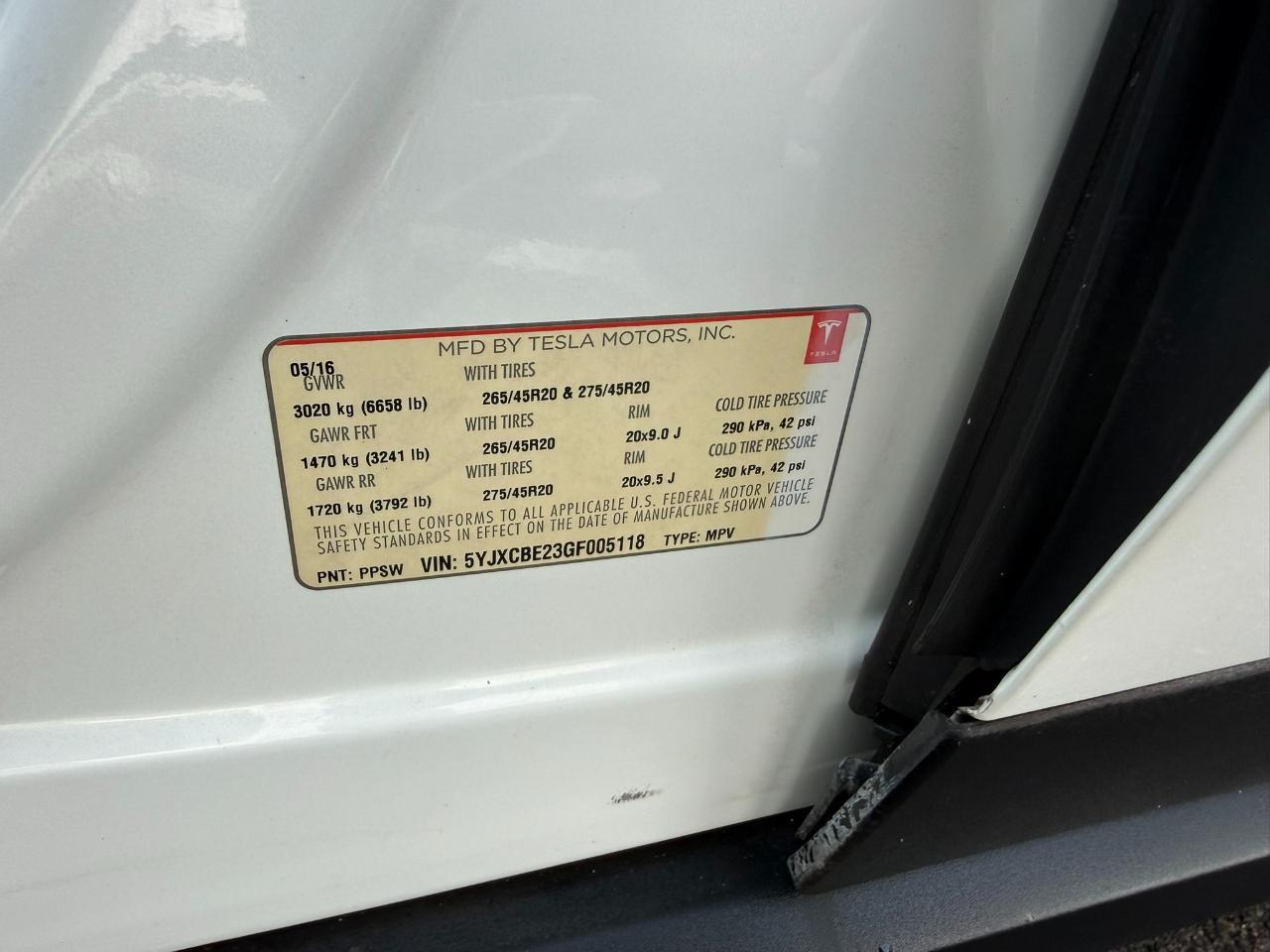 2016 Tesla Model X AWD 4dr P100D Jacksonville FL