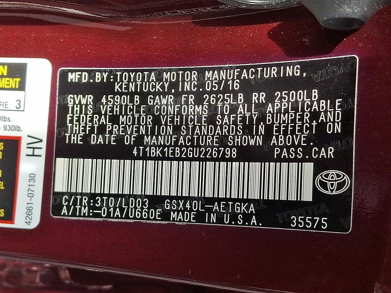 2016 Toyota Avalon XLE Vineland NJ