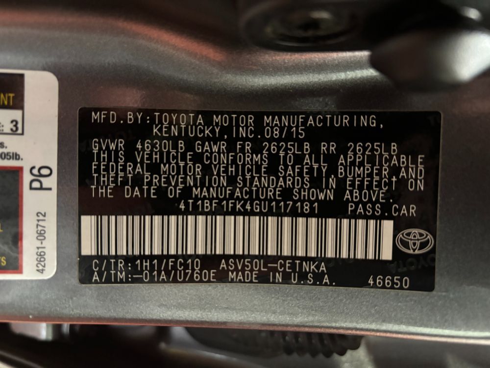 2016 Toyota Camry LE Franklin OH