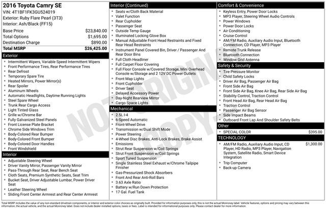 2016 Toyota Camry XLE Raleigh NC