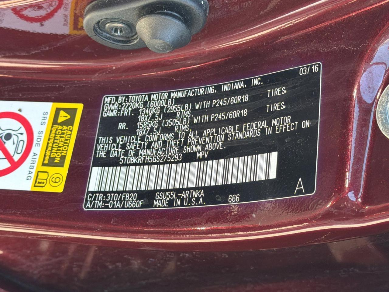 2016 Toyota Highlander LE V6 Hagerstown MD