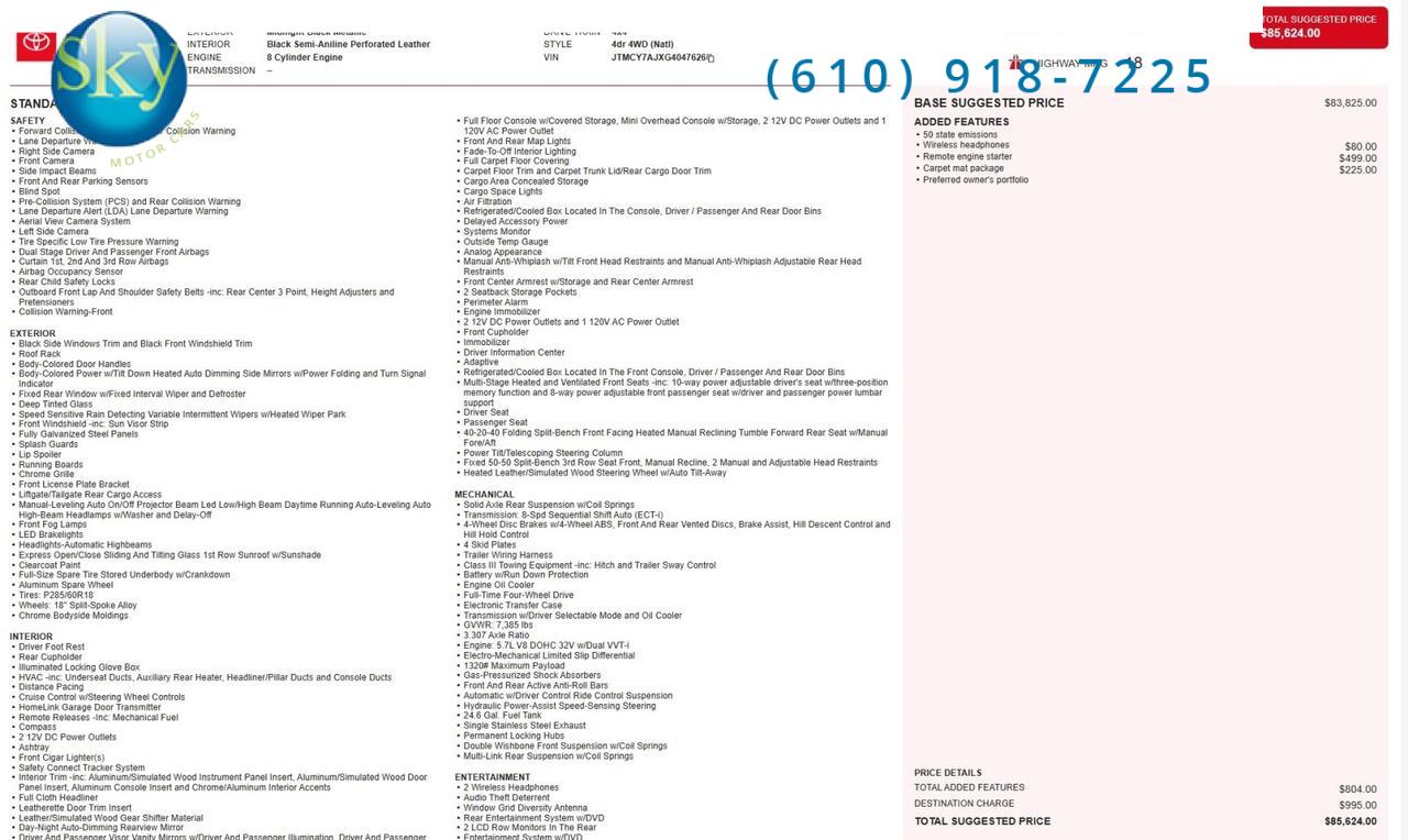 2016 Toyota Land Cruiser 4WD 8-PASSENGER REAR DVD West Chester PA