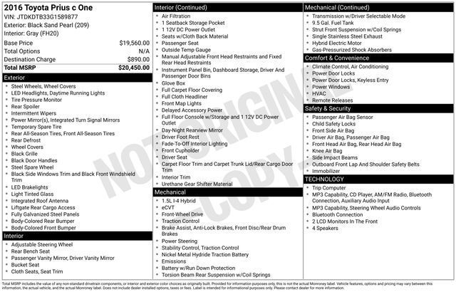 2016 Toyota Prius c One Raleigh NC