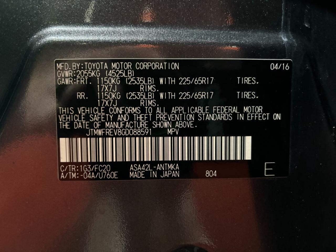 2016 Toyota RAV4 XLE Franklin OH