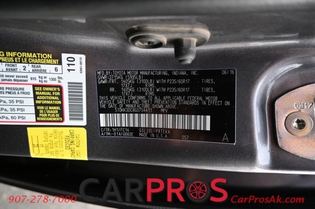 2016 Toyota Sienna LE - 3.5L V6 - 3rd Row - 8 Passenger - Power Windows & Door Locks - Dual Climate - Bluetooth - Backup Camera - Tow Package Anchorage AK