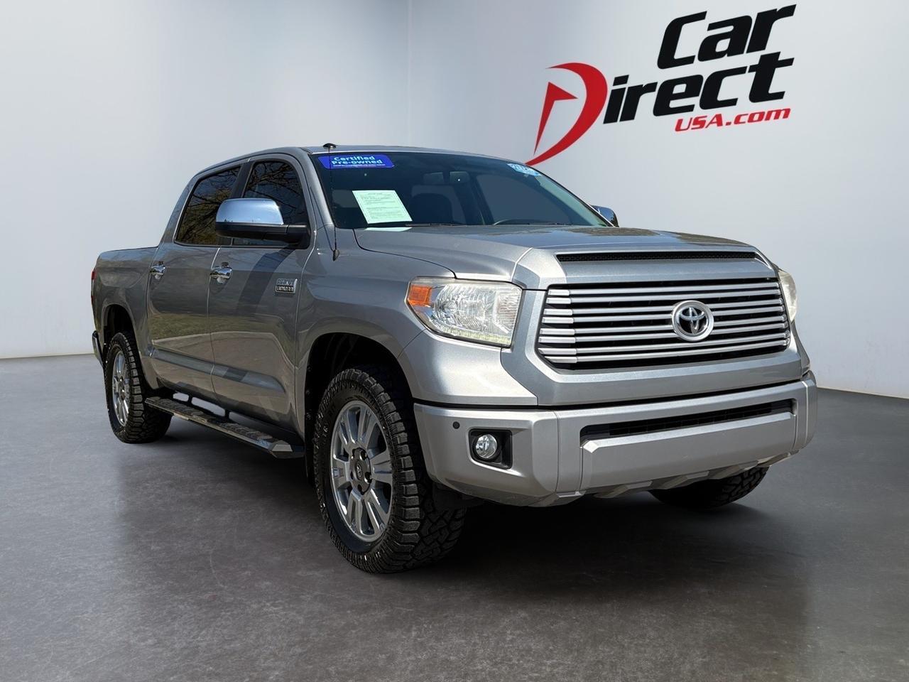 2016 Toyota Tundra 2WD Truck Platinum CREWMAX, RUNNING BOARDS, BACKUP CAMERA WITH PARKING SENSORS, SUNROOF, TOW PACKAGE, REAR POWER SLIDING WINDOW, NAVIGATION, HEATED & COOLED SEATS, ONLY 44K MILE CLEAN CARFAX ,ONLY44K MILES!!!