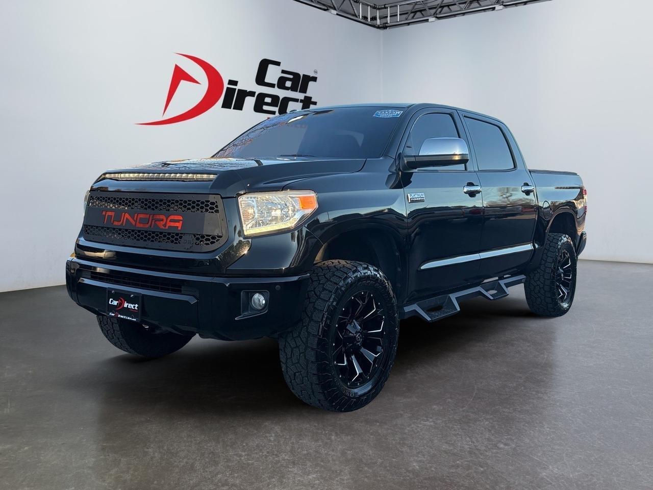 2016 Toyota Tundra 4WD Truck Platinum, HARD TONNEAU COVER, TUBULAR SIDE STEPS, TOW PACKAGE, BACKUP CAMERA, PARKING SENSORS, HEATED & COOLING SEATS, NAVIGATION, LOW MILES, THIS TRUCK IS LIFTED & READY TO RIDE!