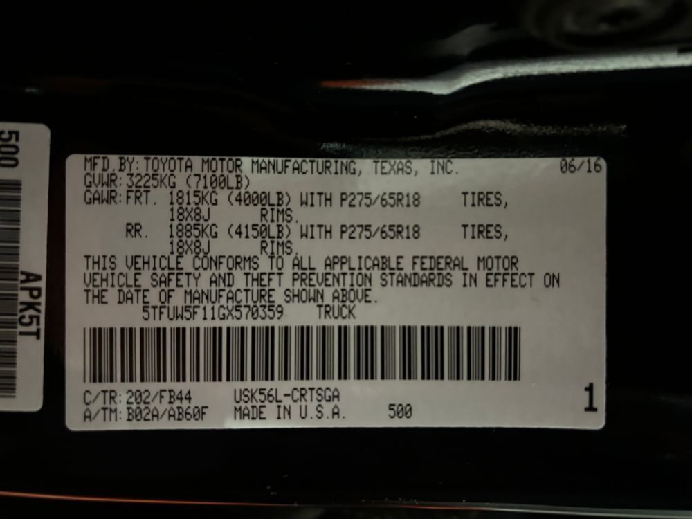 2016 Toyota Tundra SR5 5.7L V8 Franklin OH