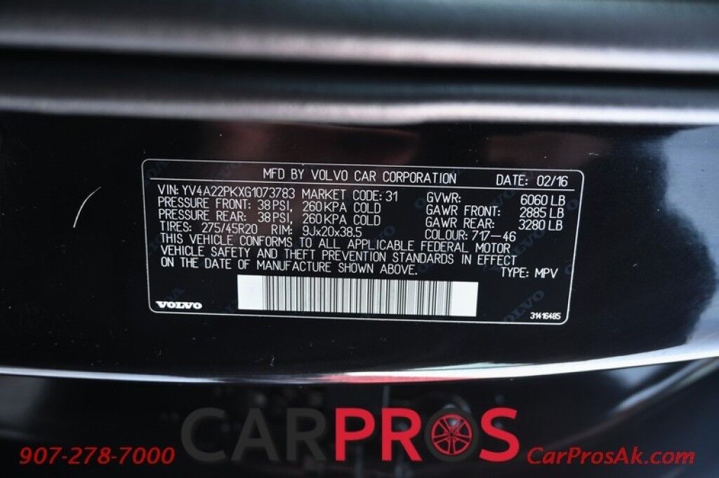 2016 Volvo XC90 T6 Momentum - AWD - 2.0L Supercharged Turbo - Vision & Convenience Pkg - Keyless Entry and Start - Power Heated Leather Seats - Navigation - 360 Surround View Camera - Adaptive Cruise Control with Pilot Assist - Panoramic Moonroof - 3rd Row - Seats 7 Anchorage AK