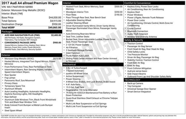 2017 Audi A4 allroad 2.0T Premium Raleigh NC