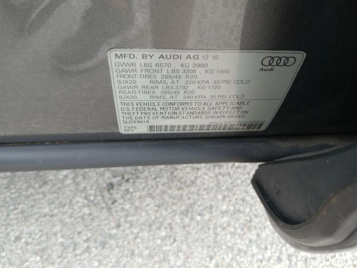 2017 Audi Q7 3.0T Premium Plus Sport Utility 4D Maitland FL