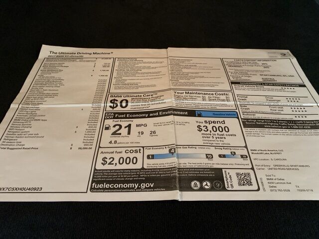 2017 BMW X3 xDrive35i Dallas TX