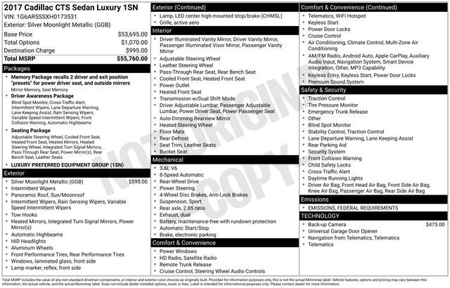 2017 Cadillac CTS 3.6L Luxury Raleigh NC