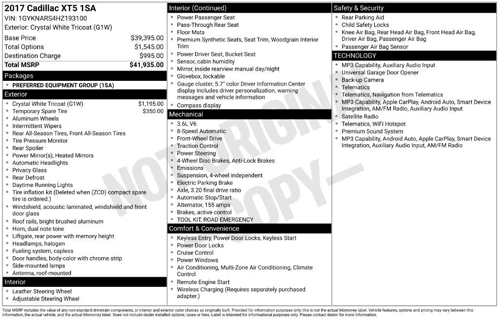 2017 Cadillac XT5 Base Tucson AZ