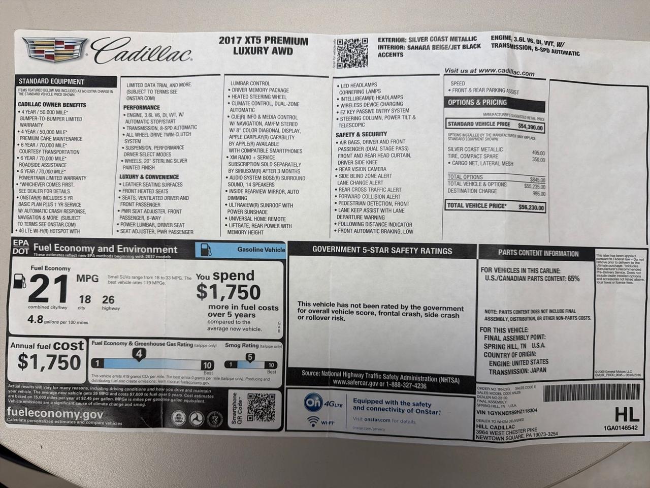 2017 Cadillac XT5 Premium Luxury AWD
