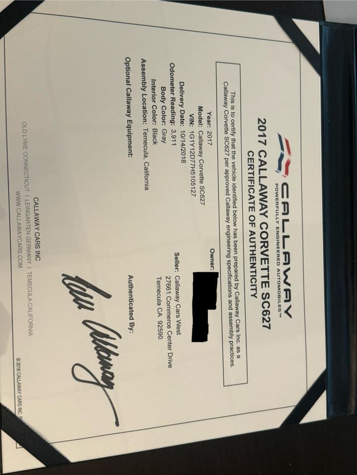 2017 Chevrolet Callaway Corvette Grand Sport 3LT Newport Beach CA