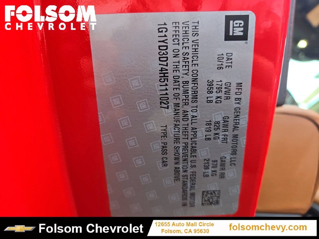 2017 Chevrolet Corvette Stingray Folsom CA