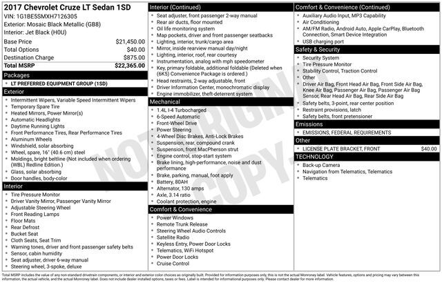 2017 Chevrolet Cruze LT Raleigh NC
