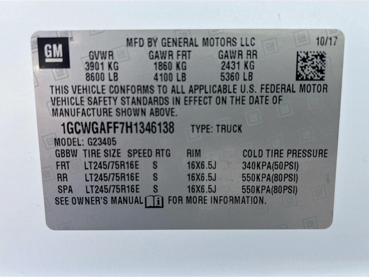 2017 Chevrolet Express Cargo Van RWD 2500 Venice FL