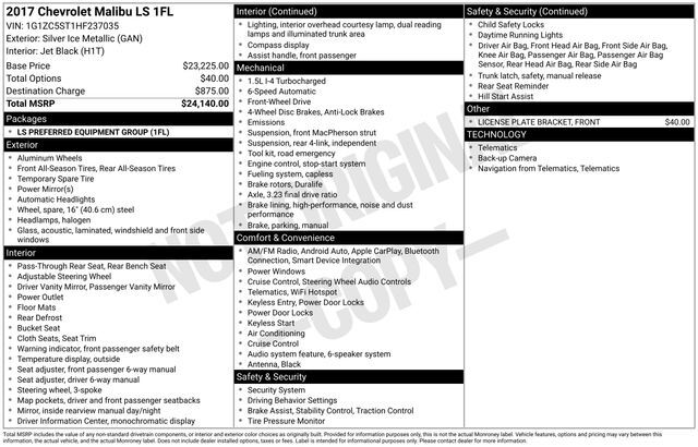 2017 Chevrolet Malibu LS Raleigh NC