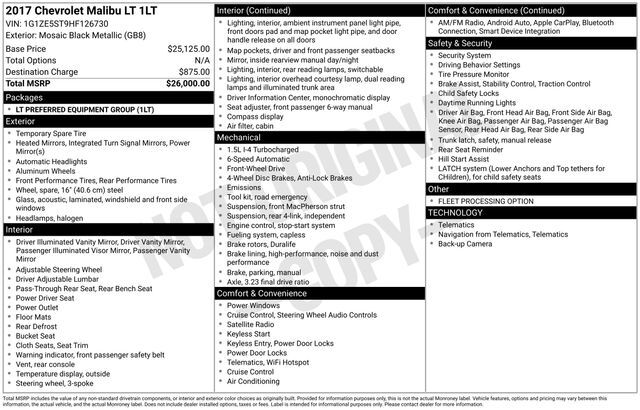 2017 Chevrolet Malibu LT Raleigh NC