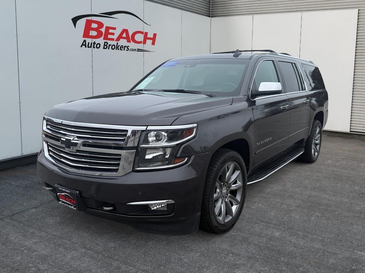 2017 Chevrolet Suburban Premier, HEATED/VENTILATED SEATS, HEATED 2ND ROW, 3RD ROW, SUNROOF, DVD ENTERTRAINMENT, NAVIGATION, POWER MIRRORS, TURN SIGNAL MIRRORS, POWER LIFTGATE, LUGGAGE RACK, ONLY 1 OWNER, THE PERFECT FAMILY VEHICLE!