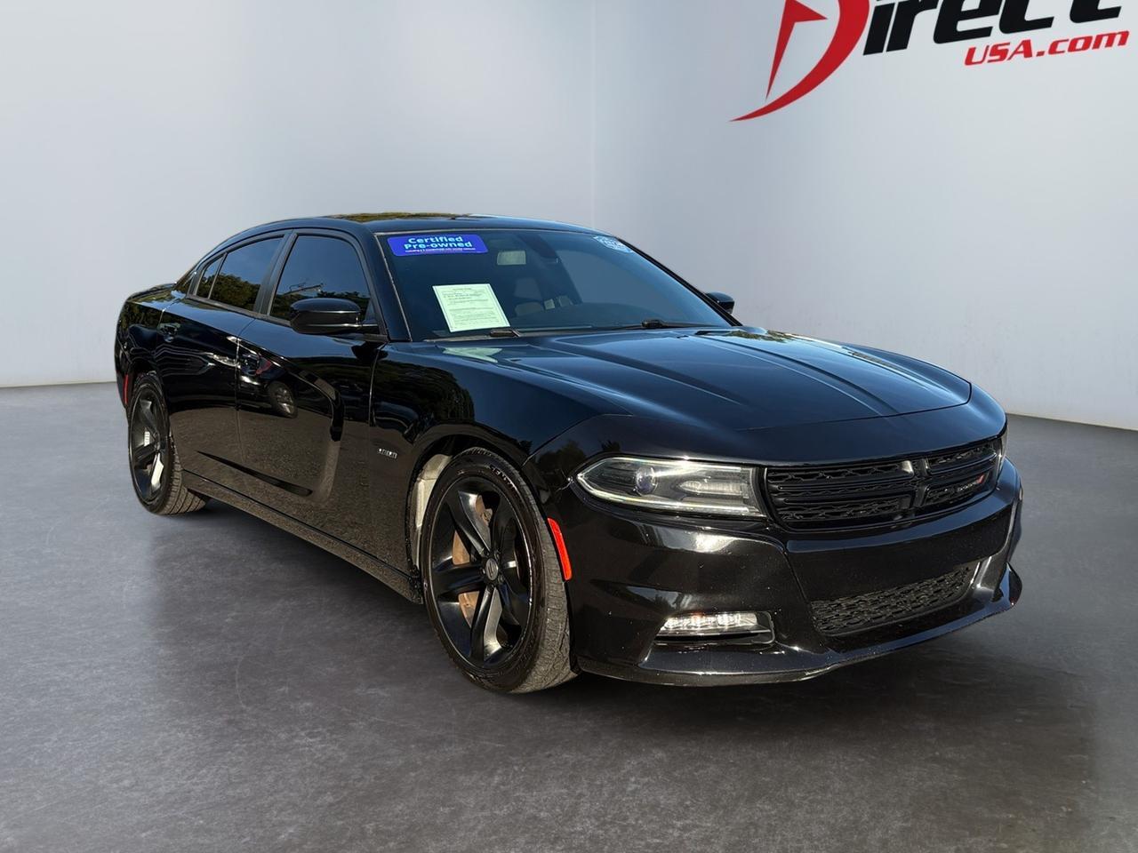 2017 Dodge Charger R/T, PADDLE SHIFTERS, REAR SPOILER, REMOTE KEYLESS START, UCONNECT BLUETOOTH, APPLE CARPLAY/ANDROID AUTO, HEATED FRONT SEATS, TINTED WINDOWS, PREMIUM BLACK WHEELS, LOW MILES, CHARGE THE ROAD IN STYLE!