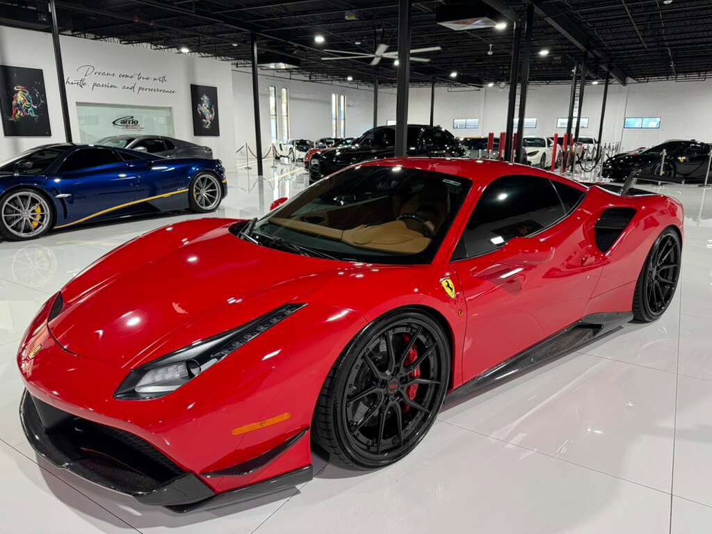 2017 Ferrari 488 GTB carbon body kit, Rosso Corsa paint, Cuoio interior, full electric seats, carbon galore & MUCH MORE!!