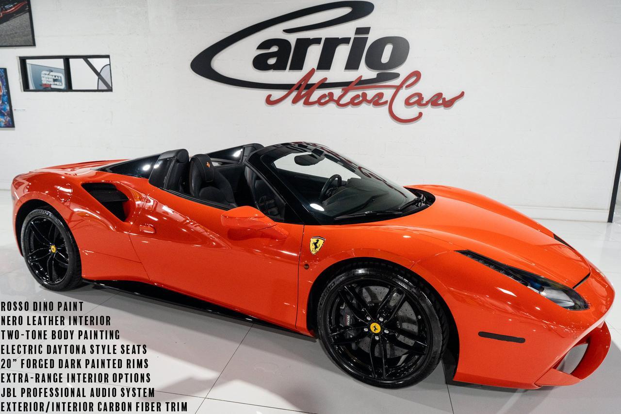 2017 Ferrari 488 Spider Rosso Dino paint, Extra-Range interior, two-tone, JBL audio system, carbon galore AND MUCH MORE!!