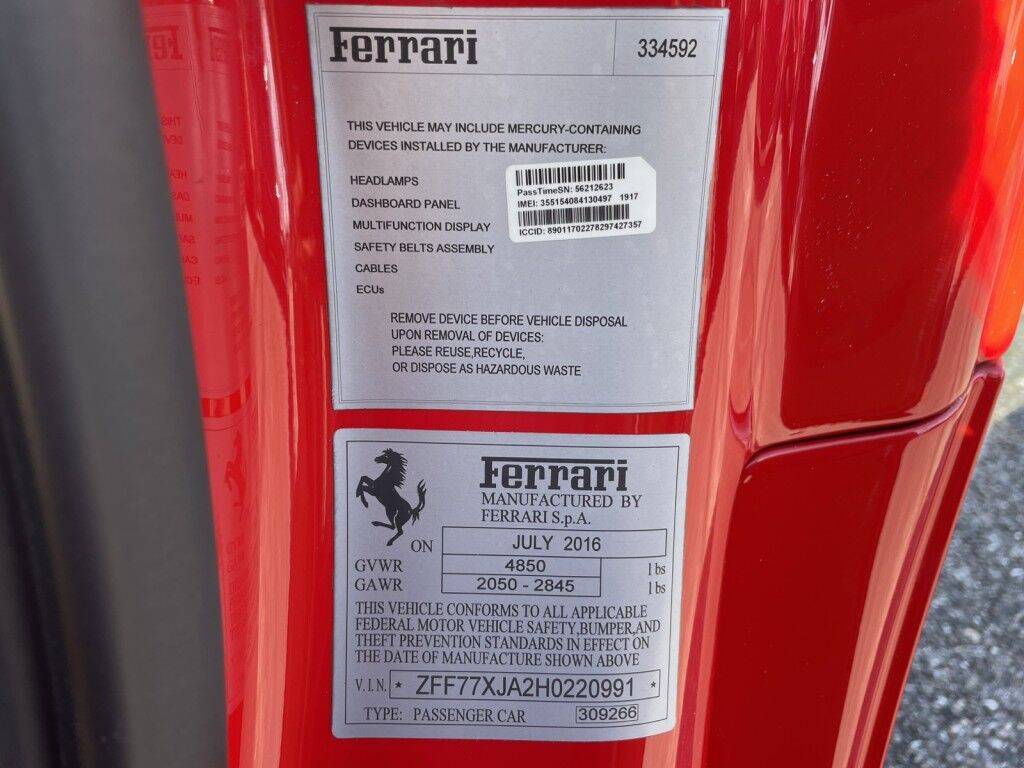 2017 Ferrari CALIFORNIA T BEAUTIFUL CAR~WELL MAINTAINED~CLEAN CARFAX~SERVICE RECORDS~ONLIN Sarasota FL