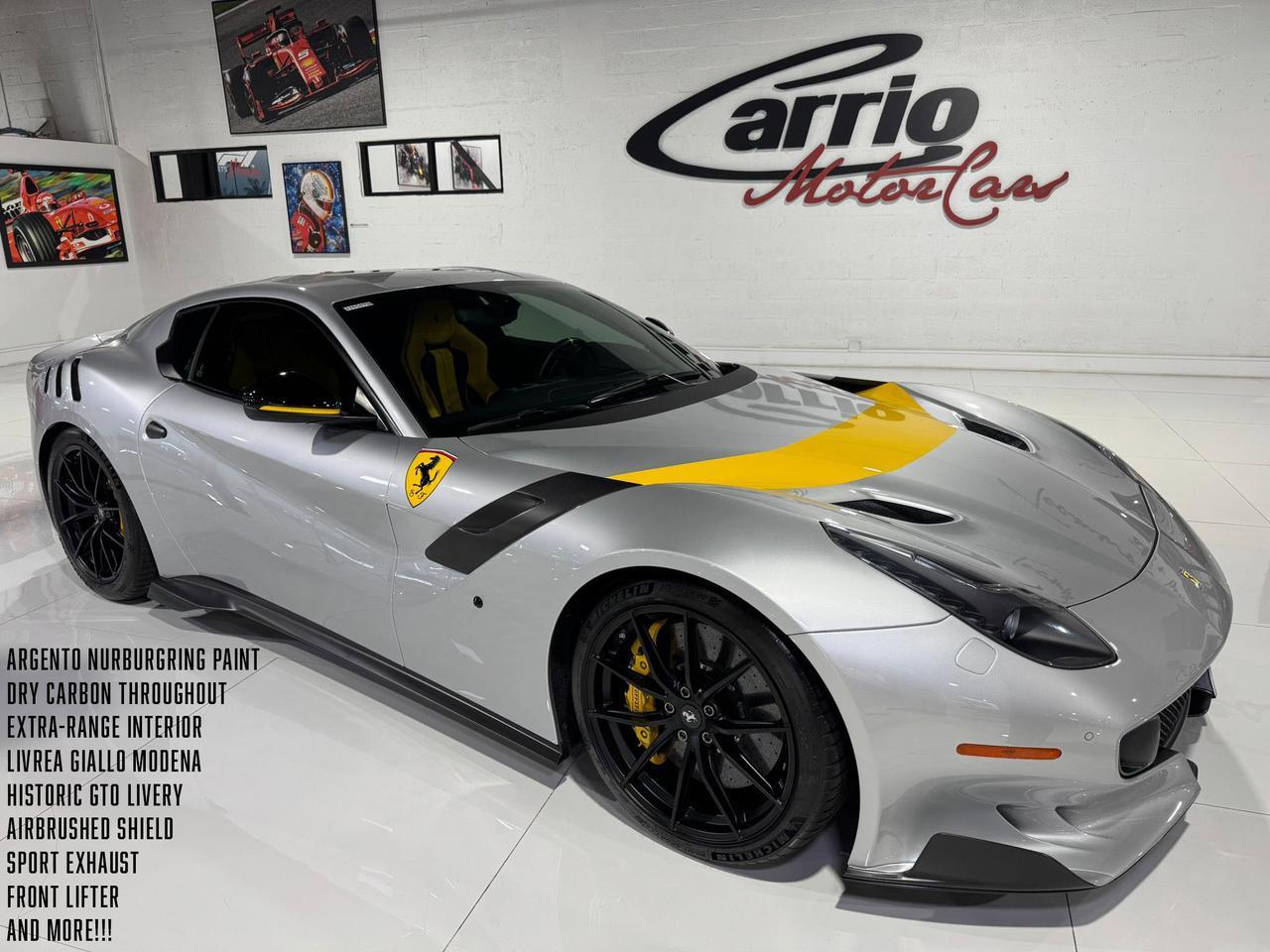 2017 Ferrari F12tdf Argento Nurburgring paint, Extra-Range interior, painted shield,sport exhaust,carbon galore & MORE!! Fort Lauderdale FL