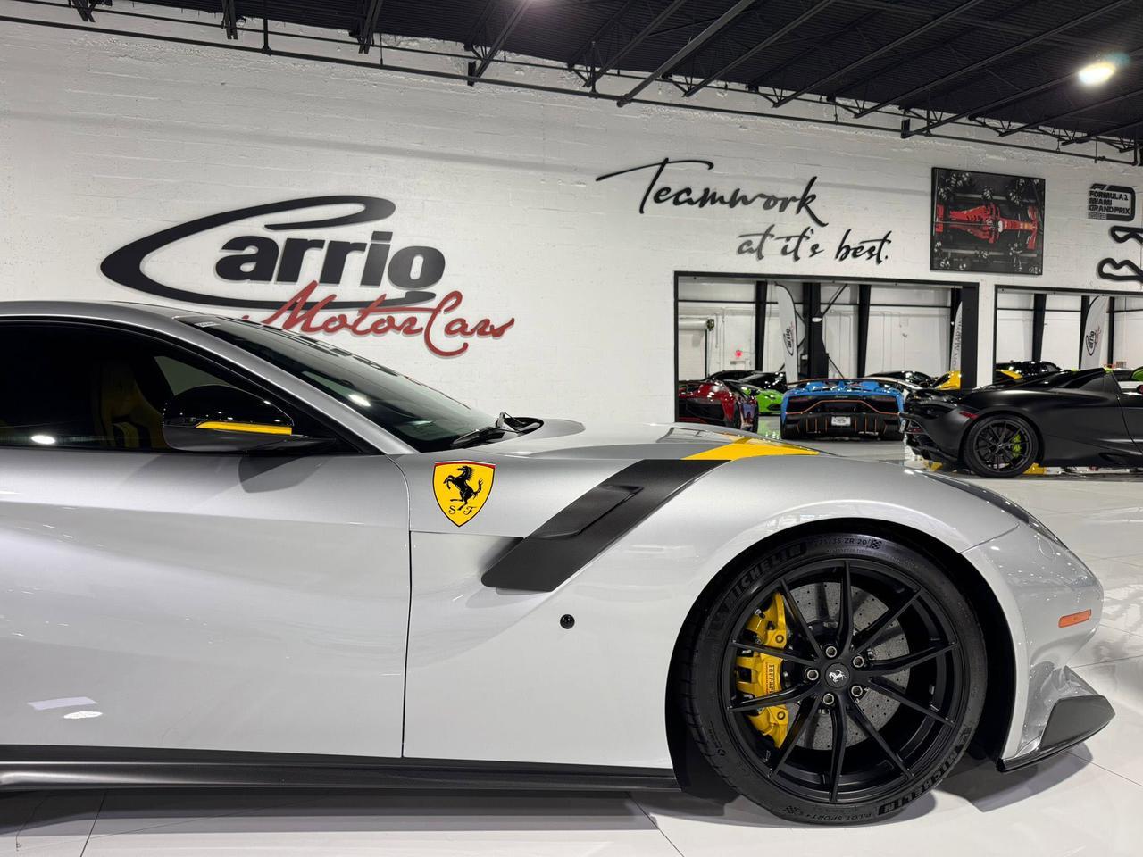 2017 Ferrari F12tdf Argento Nurburgring paint, Extra-Range interior, painted shield,sport exhaust,carbon galore & MORE!! Fort Lauderdale FL