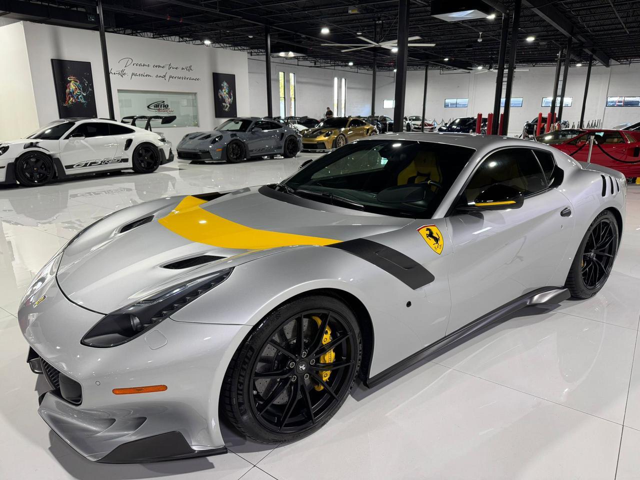 2017 Ferrari F12tdf Argento Nurburgring paint, Extra-Range interior, painted shield,sport exhaust,carbon galore & MORE!! Fort Lauderdale FL