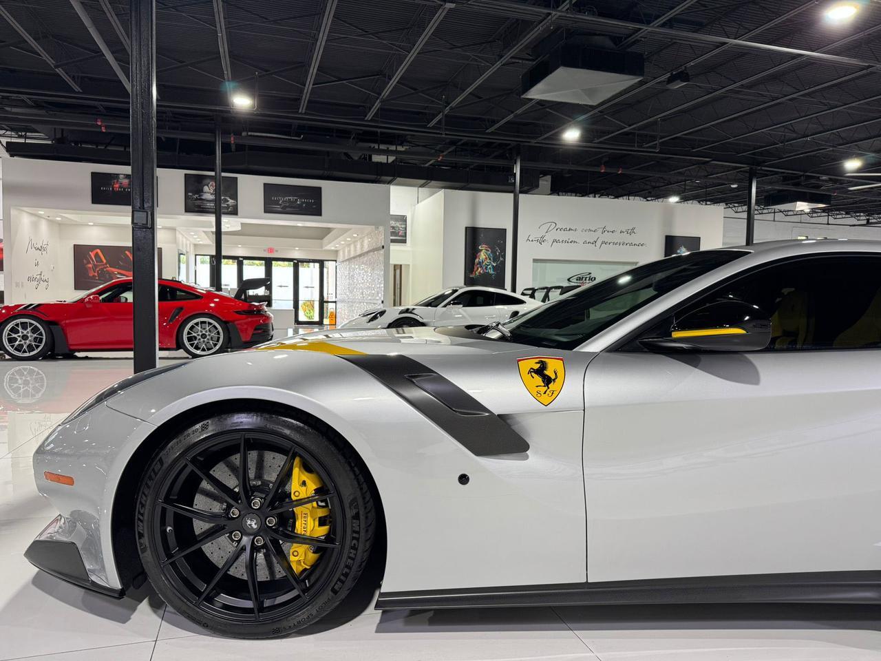2017 Ferrari F12tdf Argento Nurburgring paint, Extra-Range interior, painted shield,sport exhaust,carbon galore & MORE!! Fort Lauderdale FL