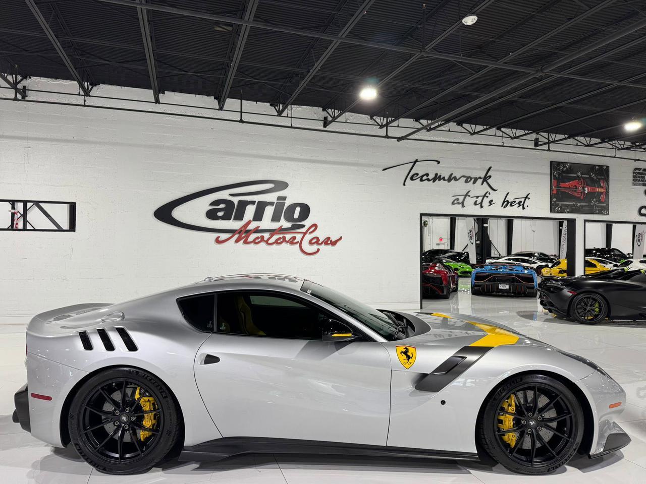 2017 Ferrari F12tdf Argento Nurburgring paint, Extra-Range interior, painted shield,sport exhaust,carbon galore & MORE!! Fort Lauderdale FL