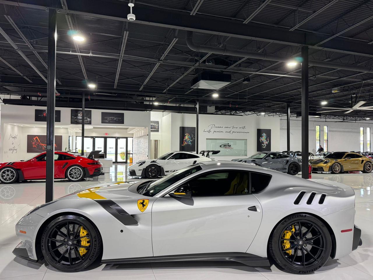2017 Ferrari F12tdf Argento Nurburgring paint, Extra-Range interior, painted shield,sport exhaust,carbon galore & MORE!! Fort Lauderdale FL