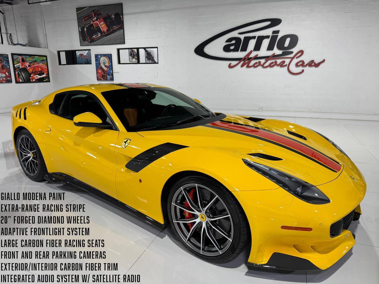 2017 Ferrari F12tdf Giallo Modena paint, painted stripes, carbon racing seats, loads of exterior/interior carbon Fort Lauderdale FL