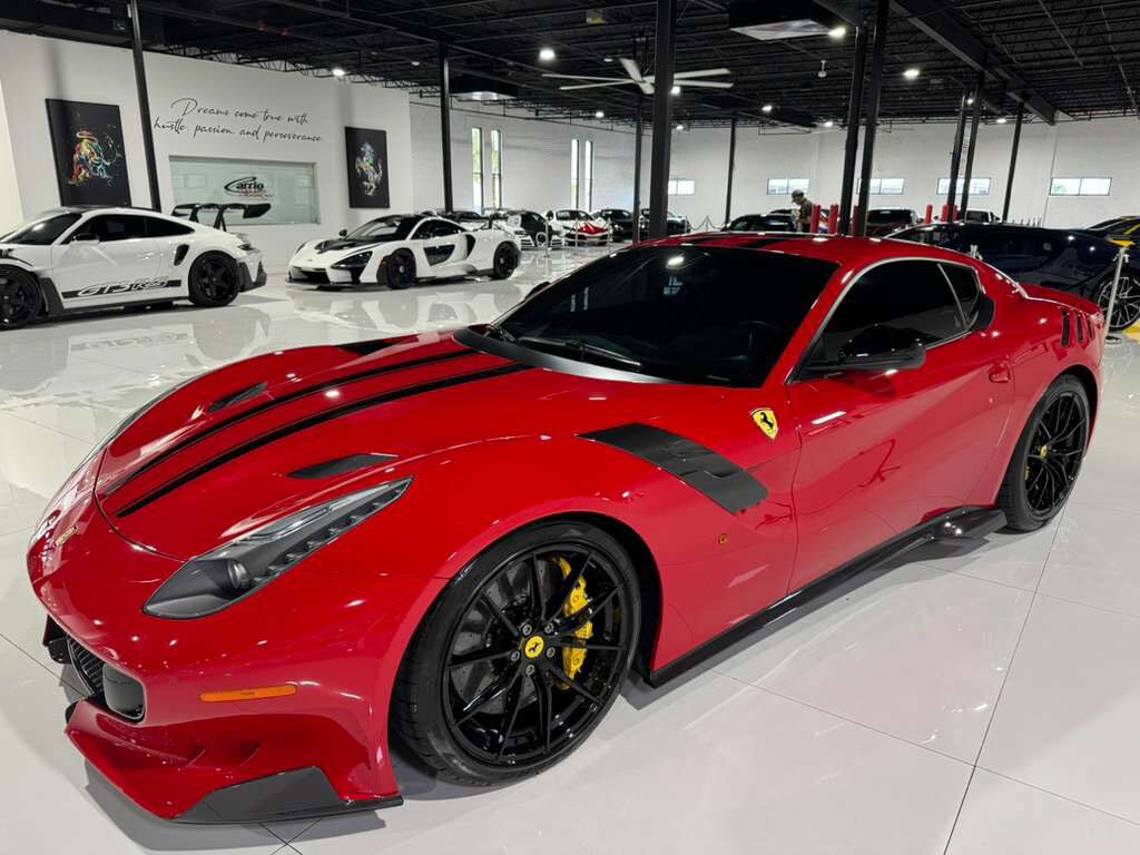 2017 Ferrari F12tdf TAILOR MADE! Rosso TRS paint, painted stripes, integrated audio,carbon fiber racing seats AND MORE!!