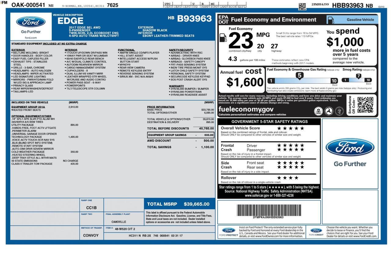 2017 Ford Edge SEL AWD Tallmadge OH