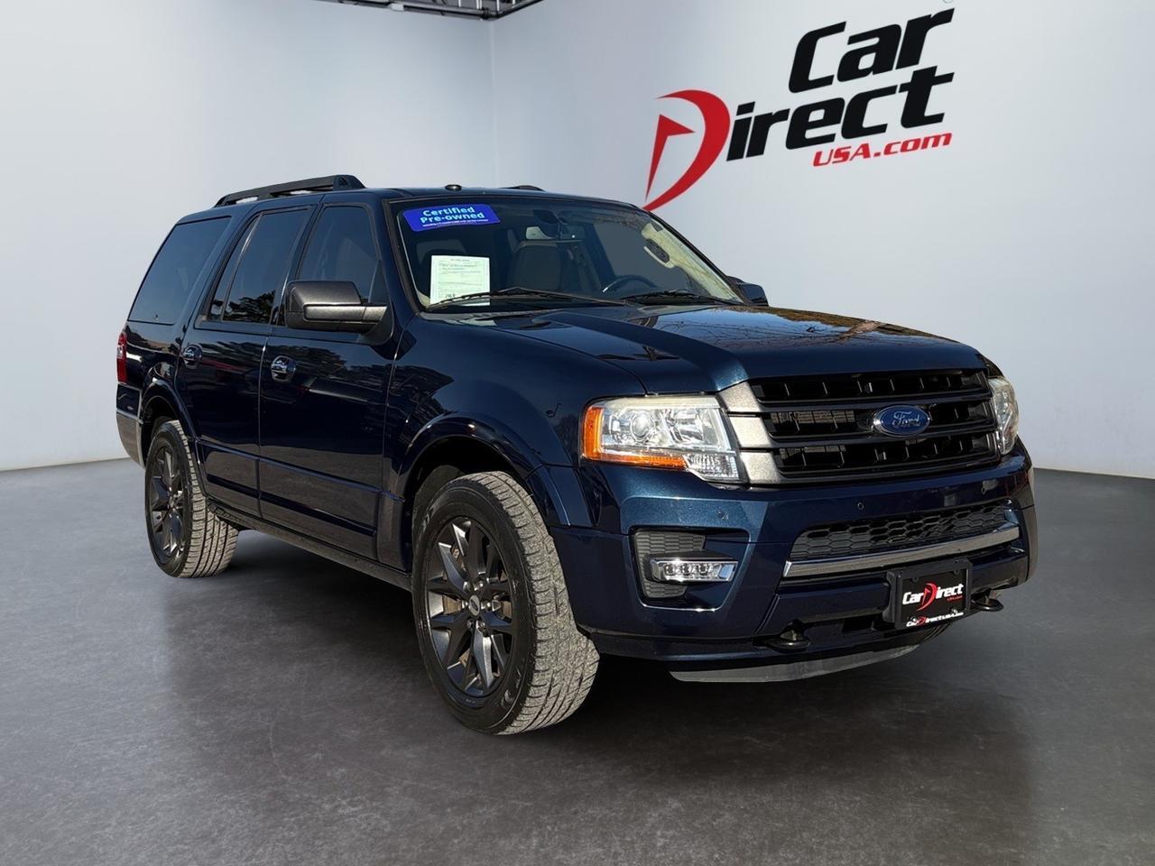 2017 Ford Expedition Limited, POWER LIFTGATE, BLIND SPOT ALERT, LANE KEEP ASSIST, SUNROOF, HEATED STEERING WHEEL & FRONT/REAR SEATS, POWER 3RD SEATS, CAPTAINS CHAIRS, LOW MILES, RIDE IN ADVENTURE!