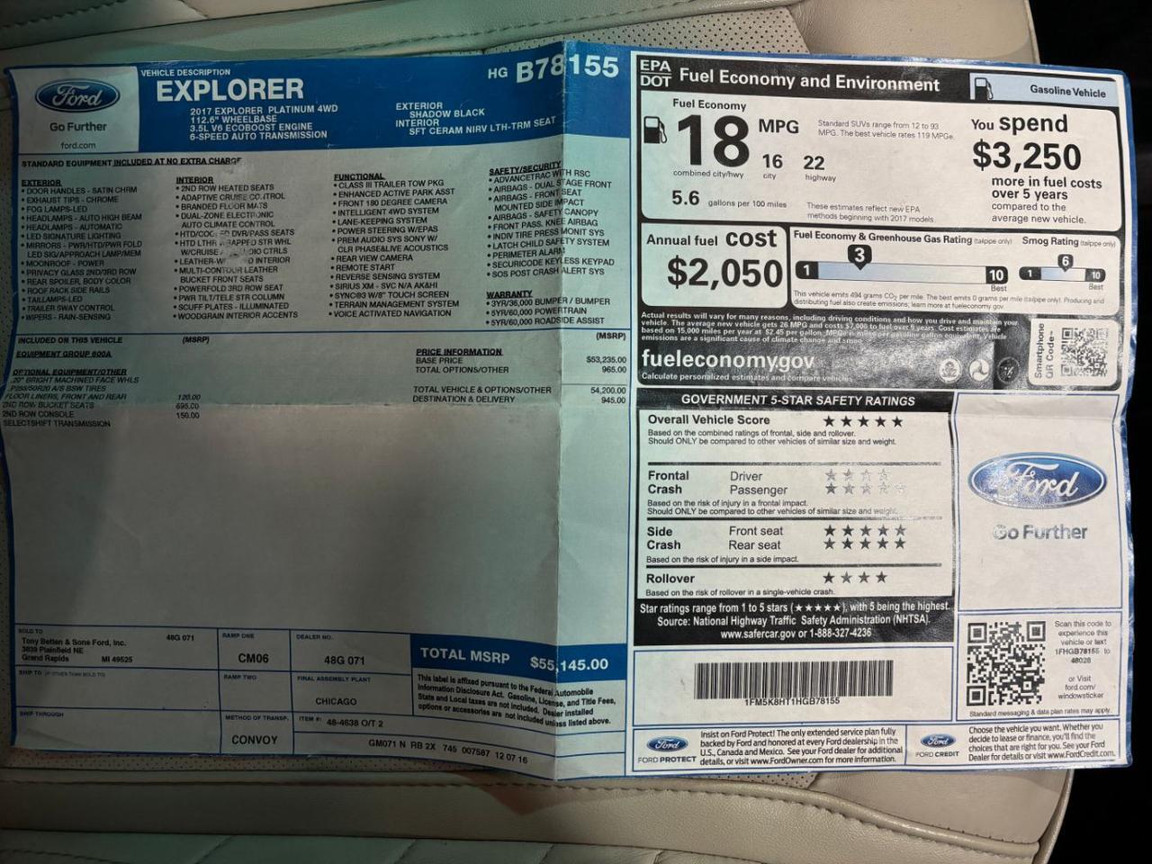 2017 Ford Explorer Platinum Franklin OH