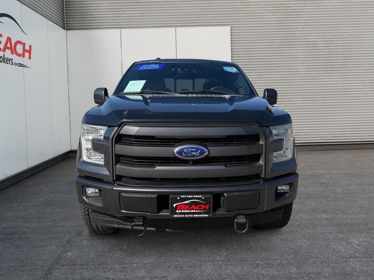 2017 Ford F-150 Lariat, HEATED/VENTILATED SEATS, HEATED REAR SEATS, MOONROOF, POWER SLIDING REAR WINDOW, TOW HOOKS, TOW PACKAGE, POWER/HEATED MIRRORS, TONNEAU COVER, UNIVERSAL GARAGE DOOR OPENER, REMOTE START, ONLY 1 OWNER, CLEAN CARFAX! Norfolk VA