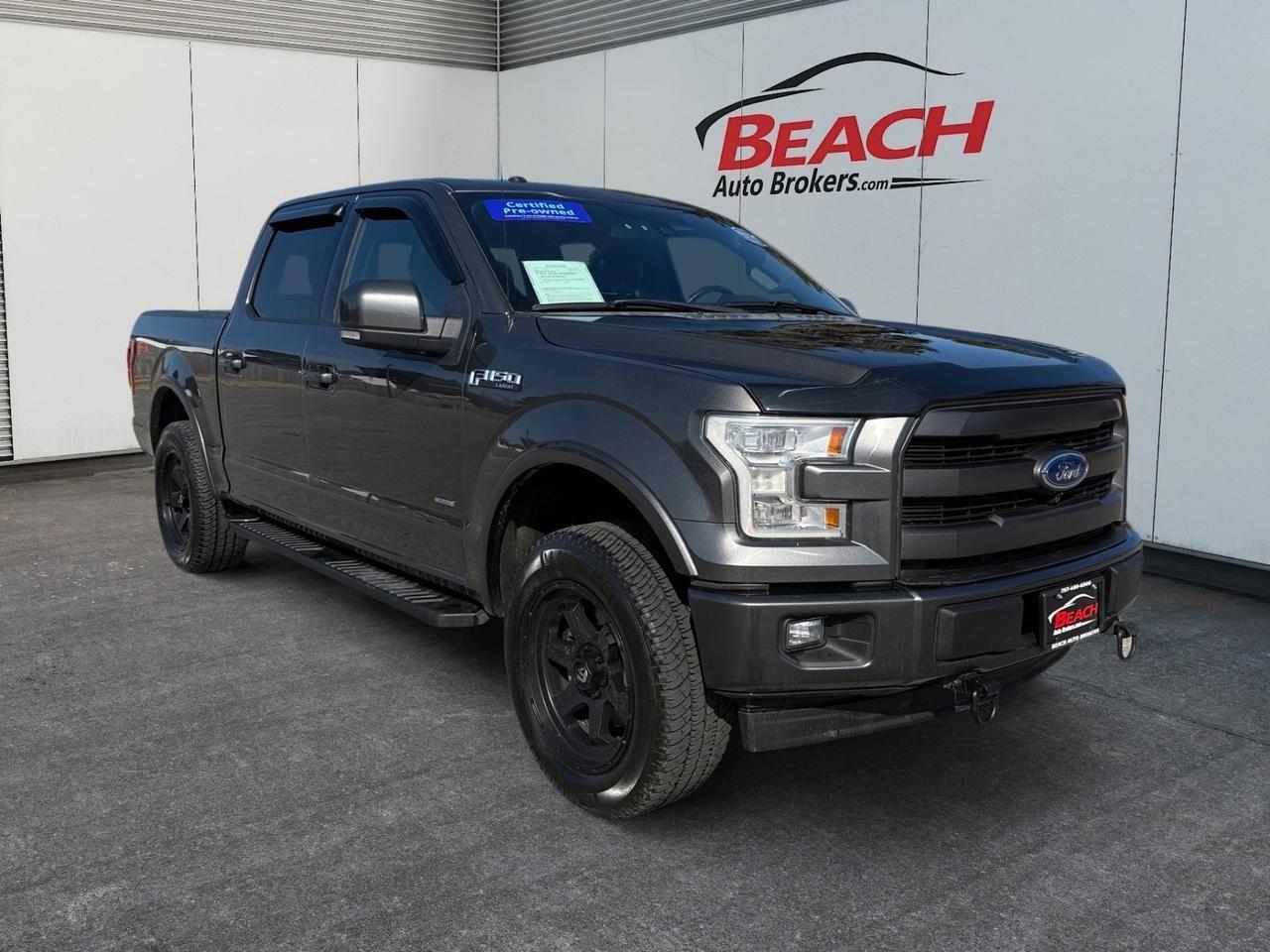 2017 Ford F-150 Lariat, HEATED/VENTILATED SEATS, HEATED REAR SEATS, MOONROOF, POWER SLIDING REAR WINDOW, TOW HOOKS, TOW PACKAGE, POWER/HEATED MIRRORS, TONNEAU COVER, UNIVERSAL GARAGE DOOR OPENER, REMOTE START, ONLY 1 OWNER, CLEAN CARFAX!