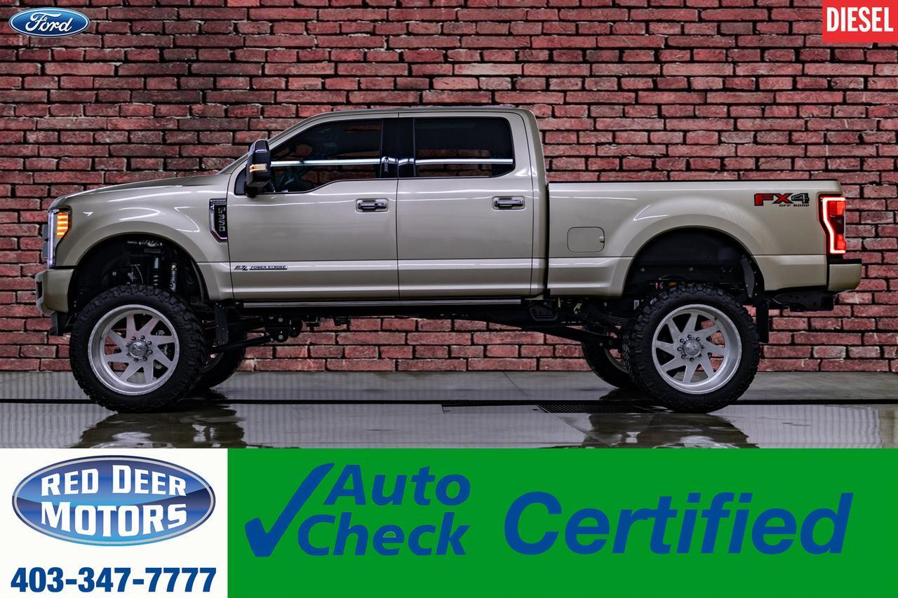 2017 Ford F-350 4x4 Crew Cab Platinum FX4 Diesel 8" Lift Leather Roof Nav Red Deer AB